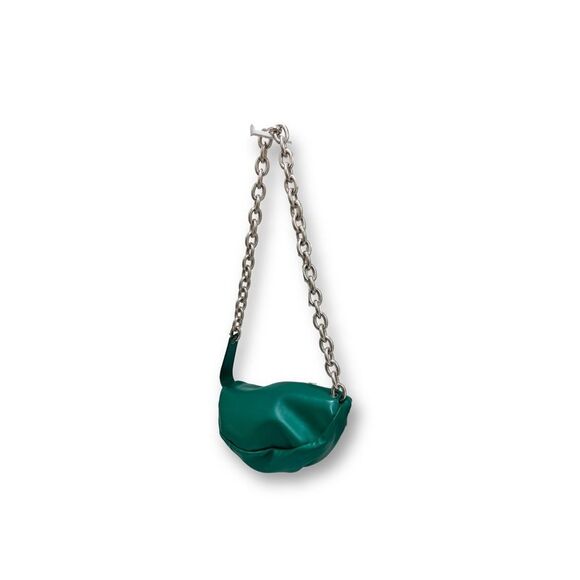 Dumpling Chain Shoulder Bag Green Silver - Picture 4 of 8